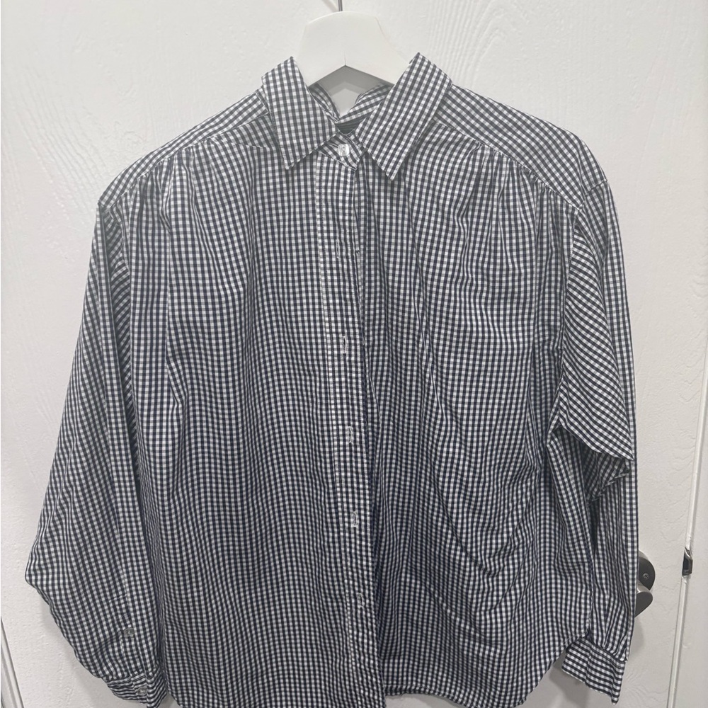 The Limited Black & White Gingham Button-Down Shirt
